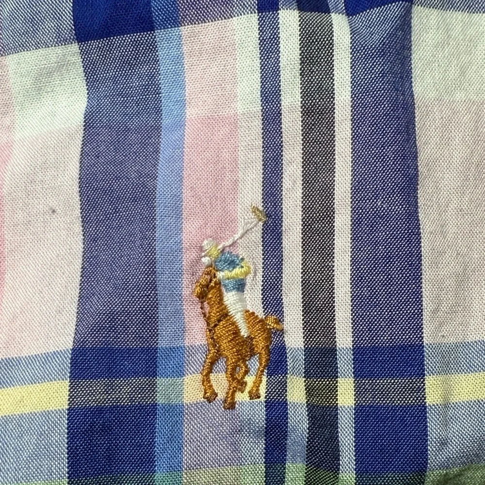 Polo Ralph Lauren Boys Short Sleeve Button Up Plaid Shirt Large 14-16